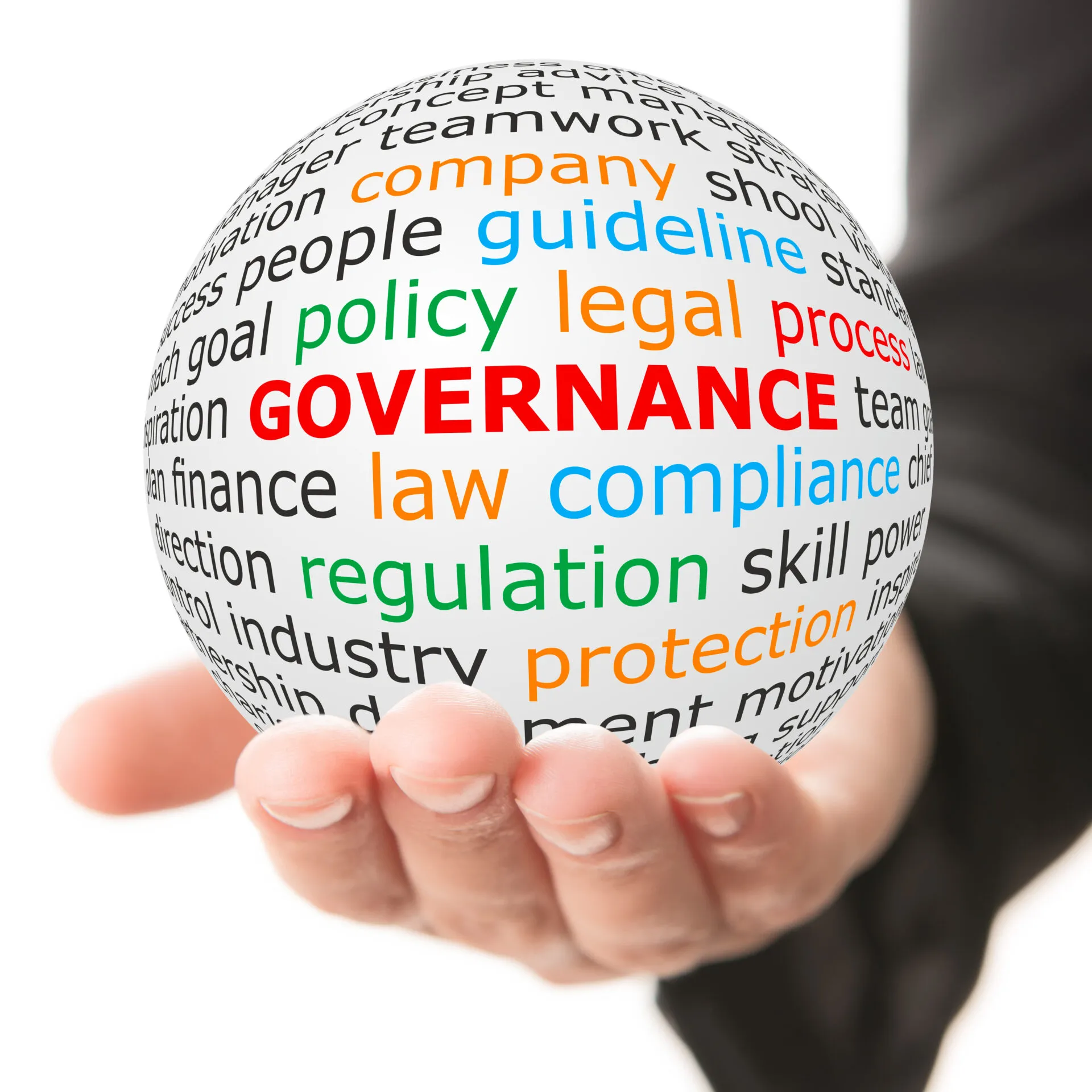 Governance,Concept.,Hand,Take,White,Ball,With,Wordcloud,And,Governance