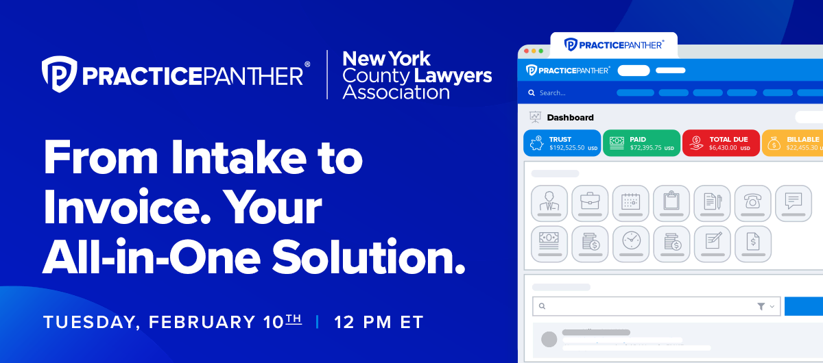 New York County Lawyers Association logo and event banner.