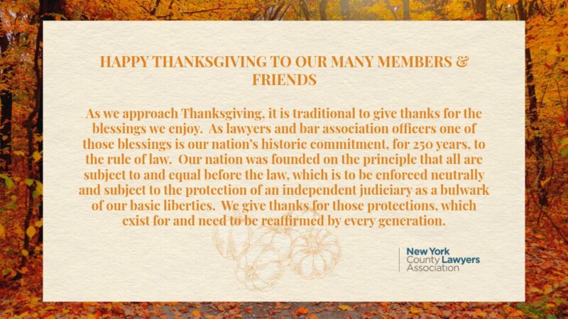Image for the Tweet beginning: NYCLA - We give thanks
